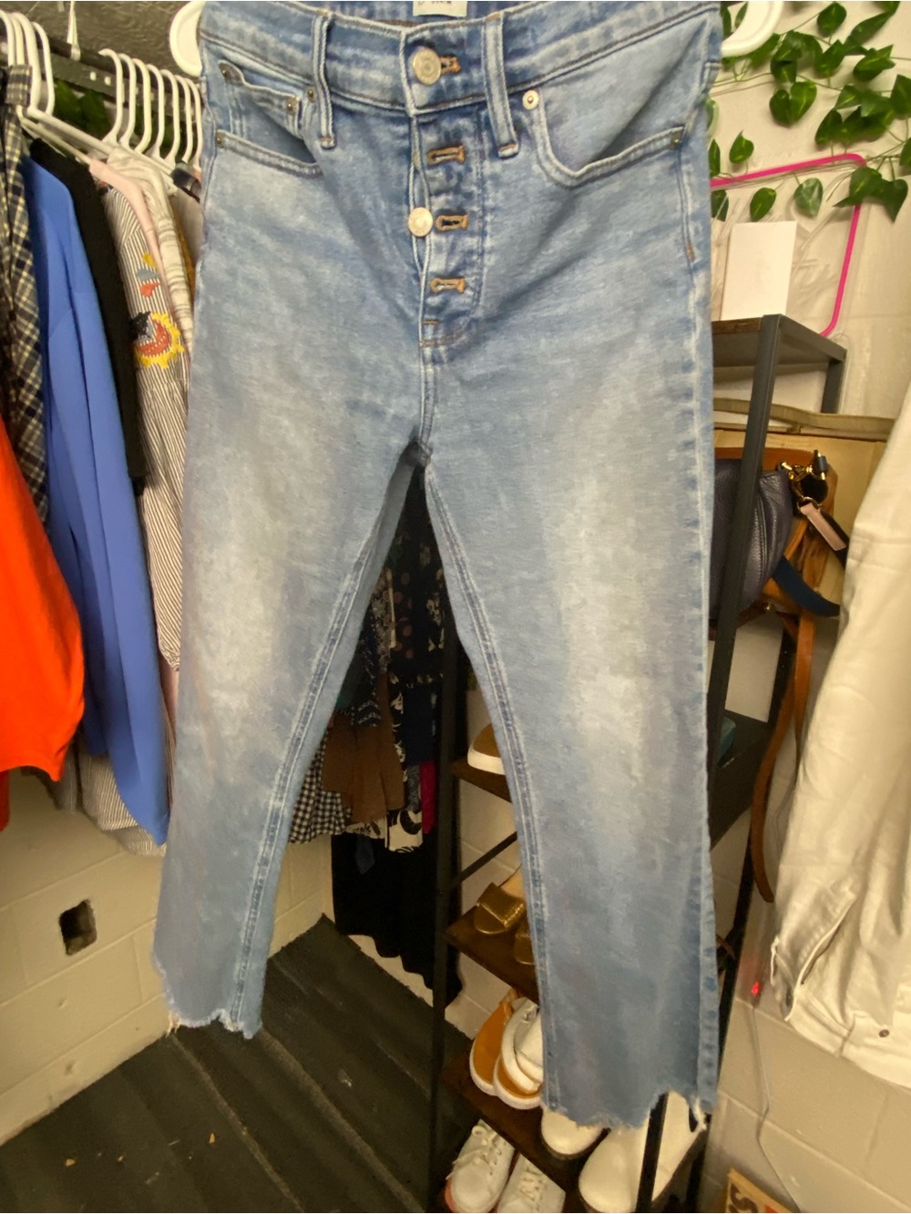J. Crew Light Blue Button-Fly Cropped Jeans